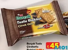 ETİ BURÇAK TUZLU ÇÖREKOTLU BİSKÜVİ 3X91 G